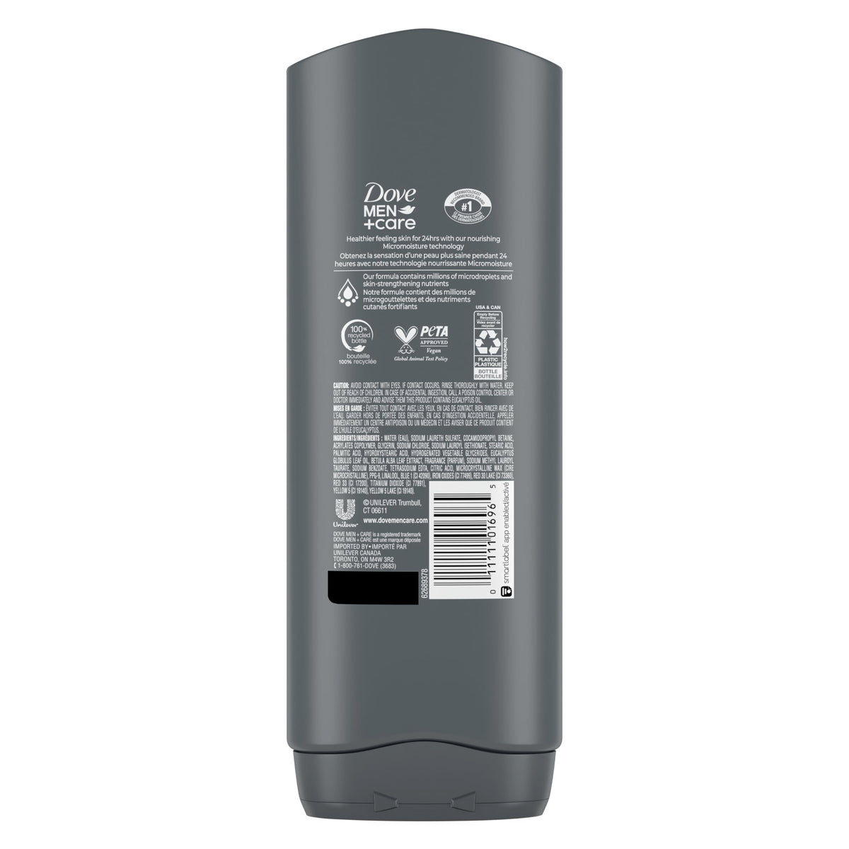 DOVE MEN Moisturizing Body Wash for Men, Eucalyptus + Cedar Oil, 26oz