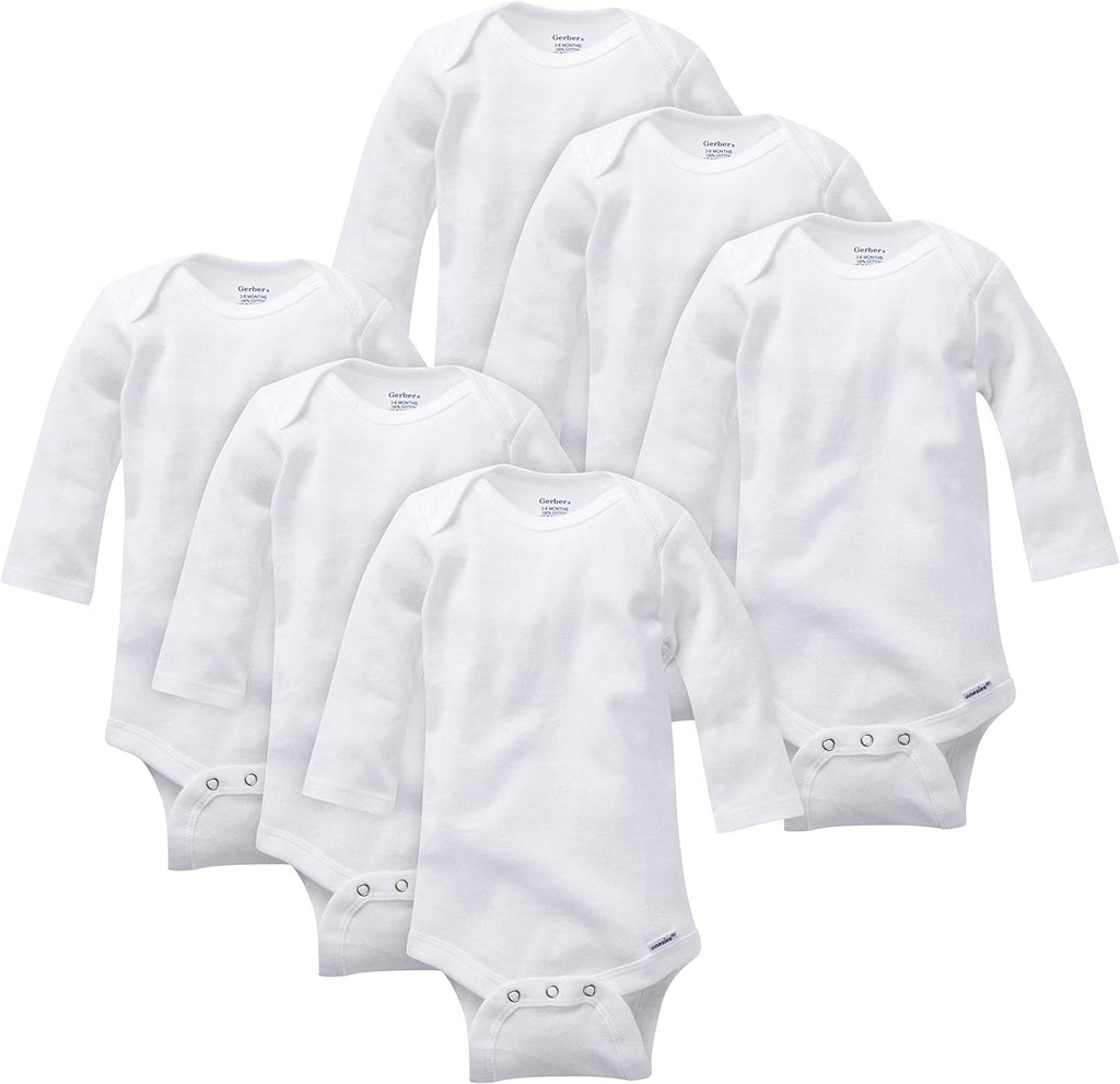 Gerber Baby Boys & Girls 6-Pack Long Sleeve Onesies Bodysuit
