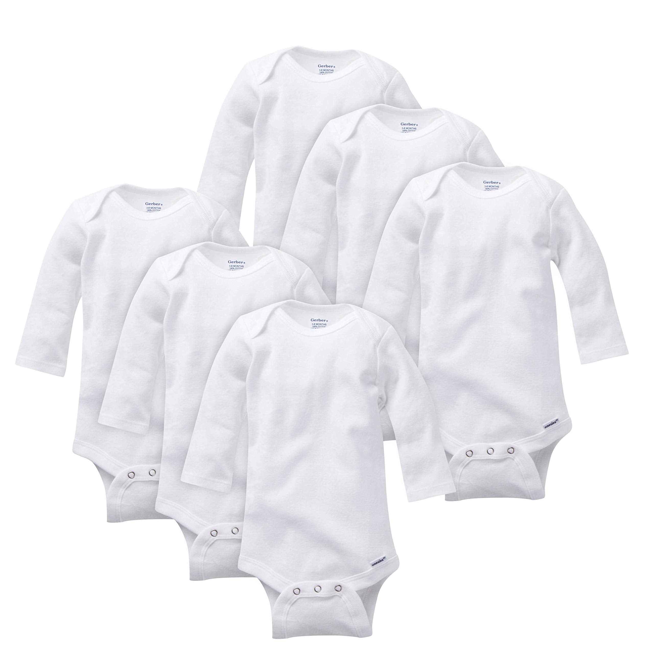 Gerber Baby Boys & Girls 6-Pack Long Sleeve Onesies Bodysuit