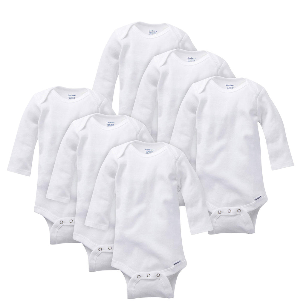 Gerber Baby Boys & Girls 6-Pack Long Sleeve Onesies Bodysuit