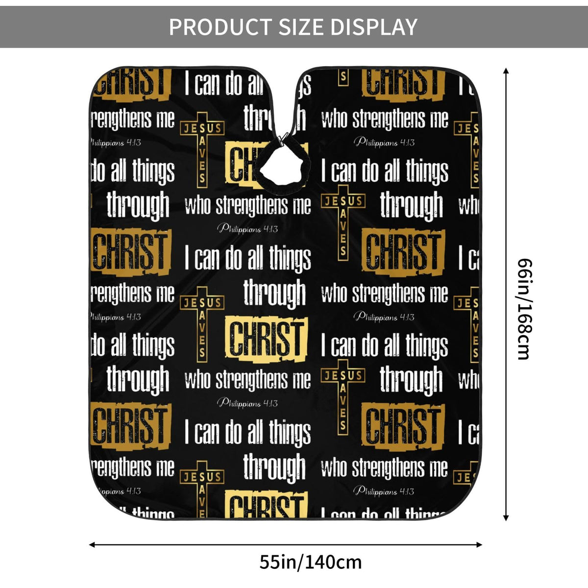 Christian Barber Cape, Jesus Hair Cutting Barber Cape Salon and Dyeing Styling Cloth for Women/Men