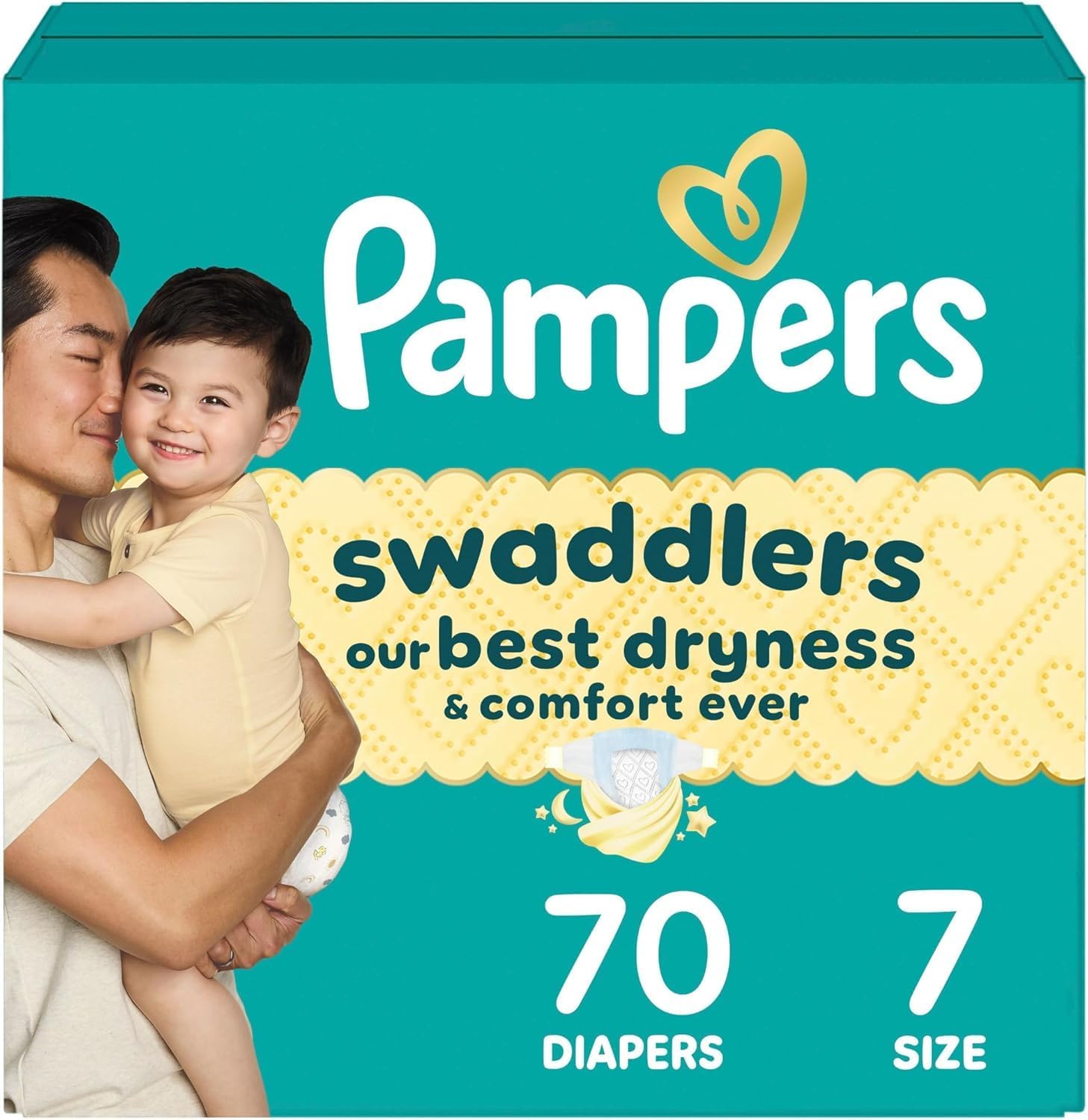 Pampers Swaddlers Newborn Diapers, Size Newborn (10 lbs), 84 Count, Fragrance Free, Hypoallergenic, Absorbent, Pediatrician Recommended, Skin Safe