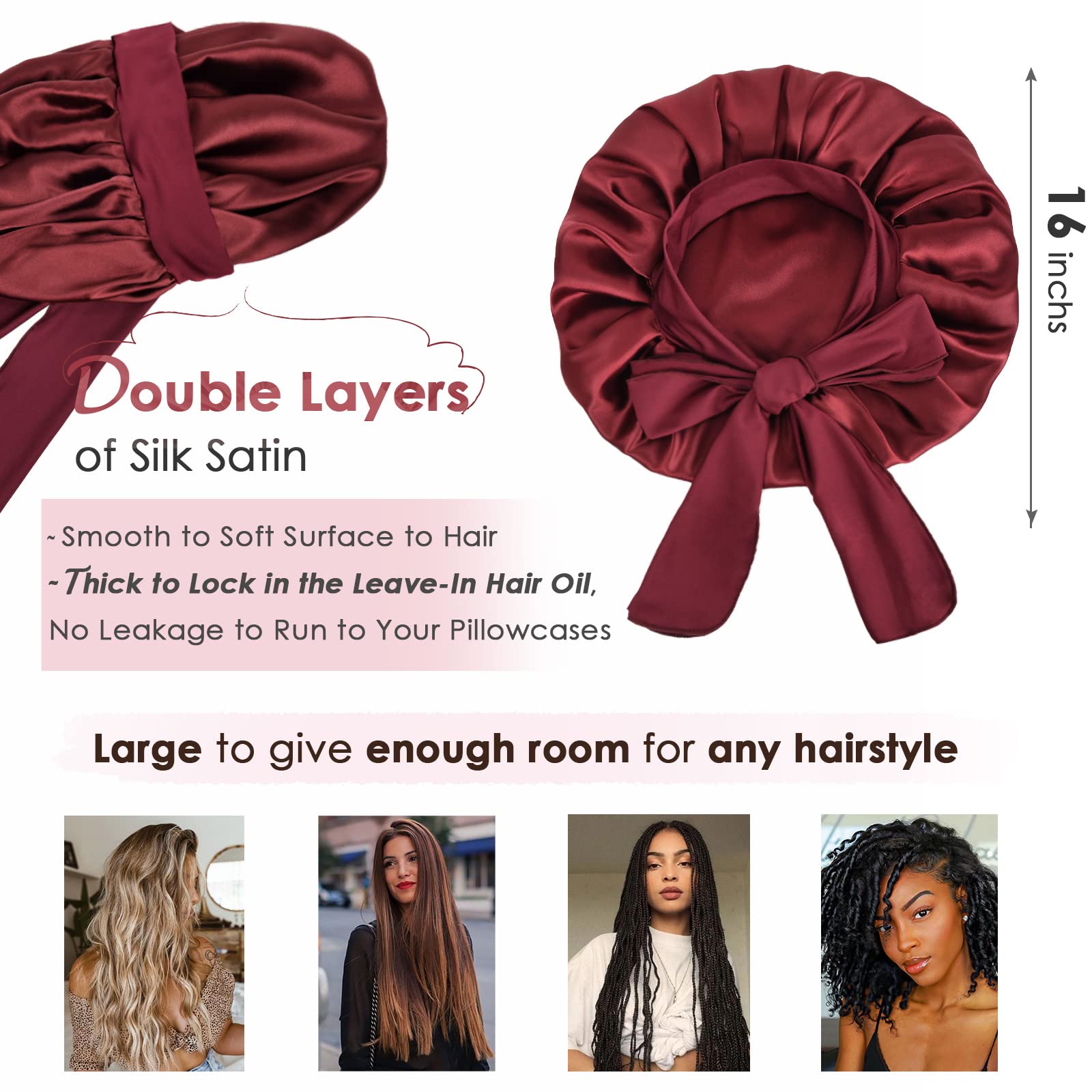 YANIBEST Adjustable Silk Bonnet – Double Layer