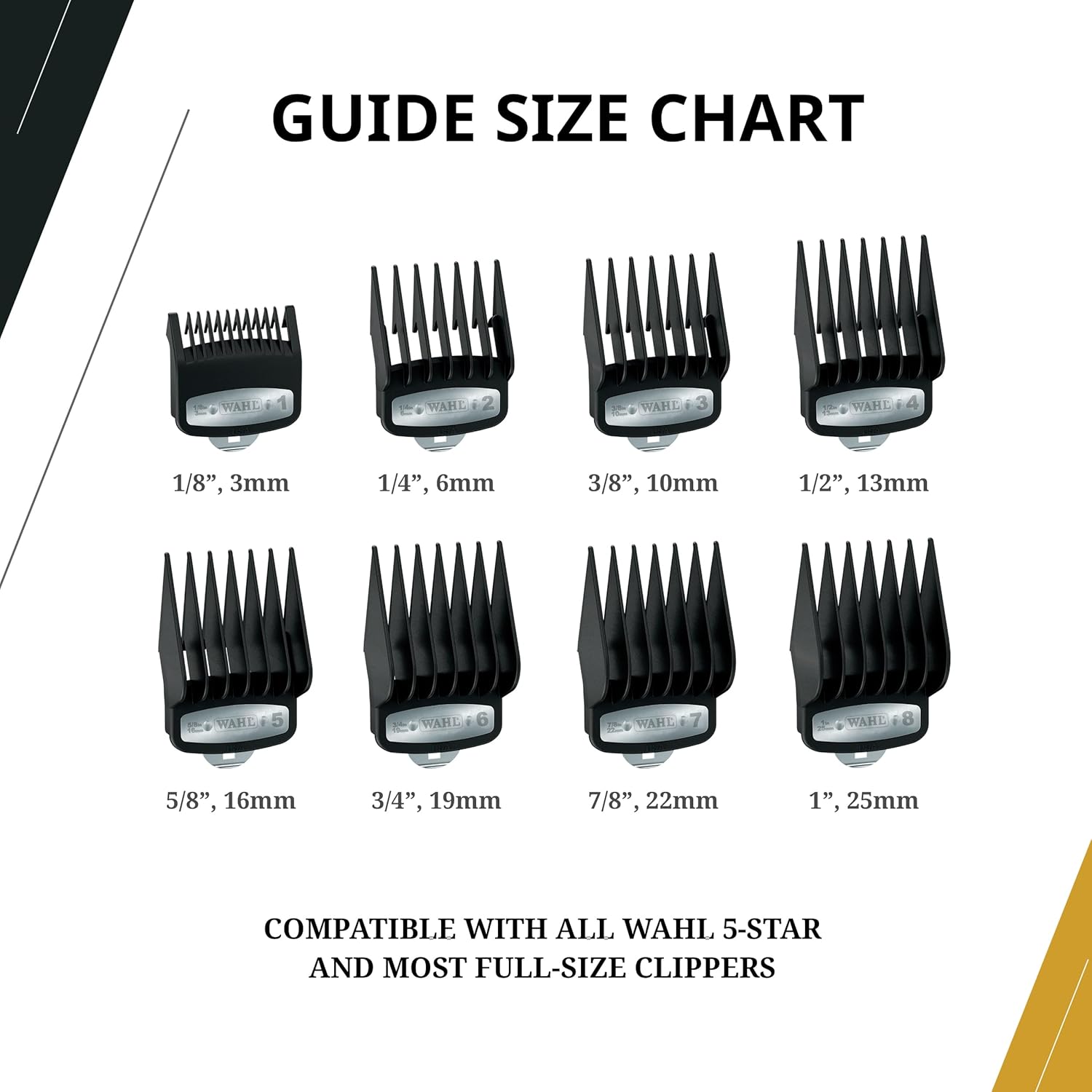 Wahl Professional Premium Cutting Guides #1-8