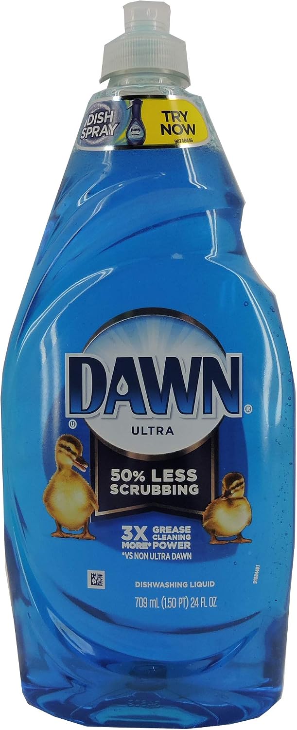 Dawn Ultra Dish Soap Refill Jug, Large Size Original Blue Liquid Dishwashing Detergent, Powerful Dish Soap for Grease, 51.5 oz