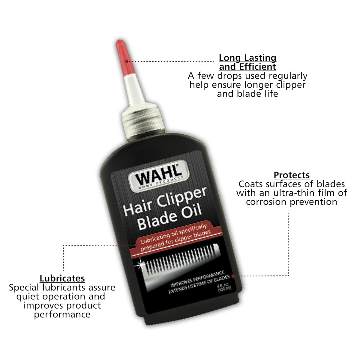 Wahl Premium Hair Clipper Blade Lubricating Oil, Clippers & Trimmers, 4 oz
