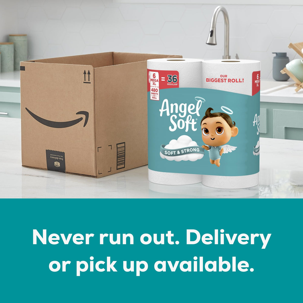Angel Soft Toilet Paper, 18 Mega Rolls = 72 Regular Rolls, Soft and Strong