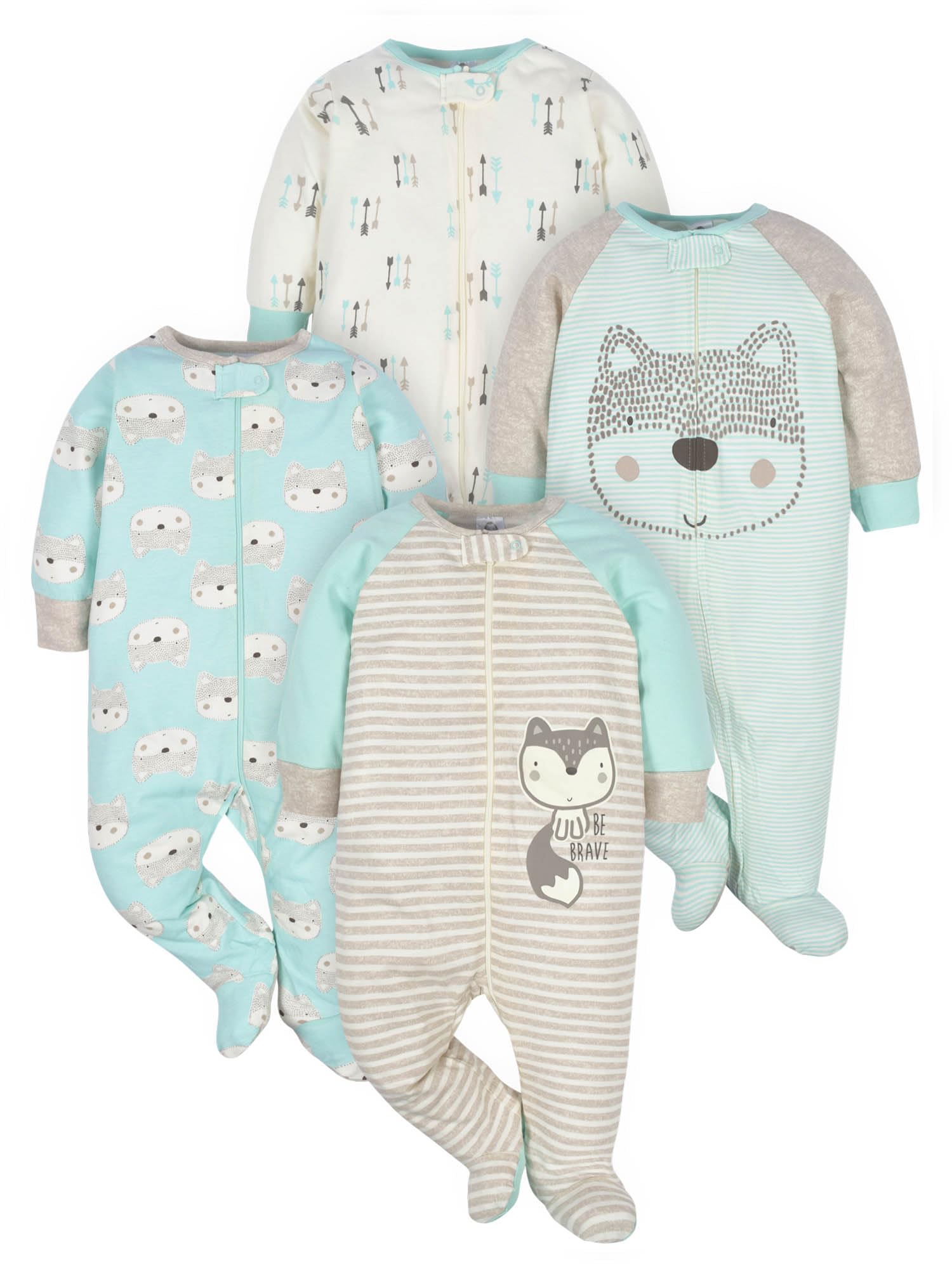 Gerber Baby Boys 4-Pack Sleep 'N Play Footie