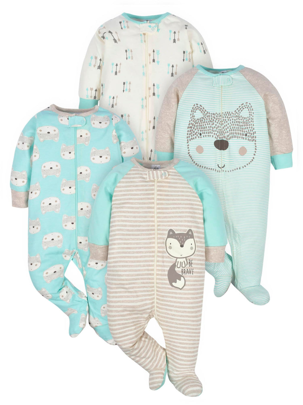 Gerber Baby Boys 4-Pack Sleep 'N Play Footie