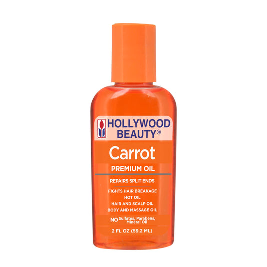 Hollywood Beauty Carrot Hair Oil, 8oz Bottle, Hair, Scalp, Skin, Nail, & Massage Oil, Helps Repair Damaged Hair & Skin, Can be Used as a Hot Oil Treatment