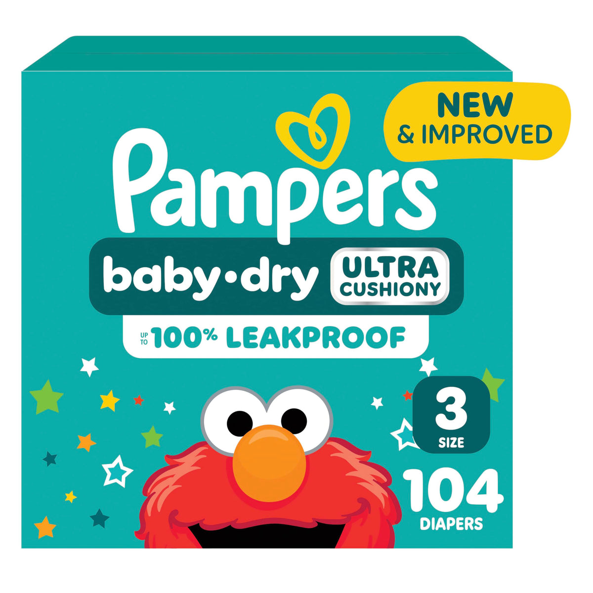 Pampers Baby Dry Ultra Cushiony Diapers, Size 5 (20-37 lbs), 132 Count, Up to 100% Leakproof