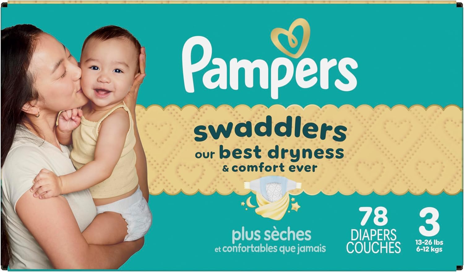 Pampers Swaddlers Newborn Diapers, Size Newborn (10 lbs), 84 Count, Fragrance Free, Hypoallergenic, Absorbent, Pediatrician Recommended, Skin Safe