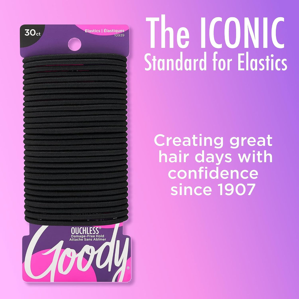 Goody Ouchless Elastic Hair Ties, 30 Ct, Blone, 4MM Rubber Bands, Pain-Free