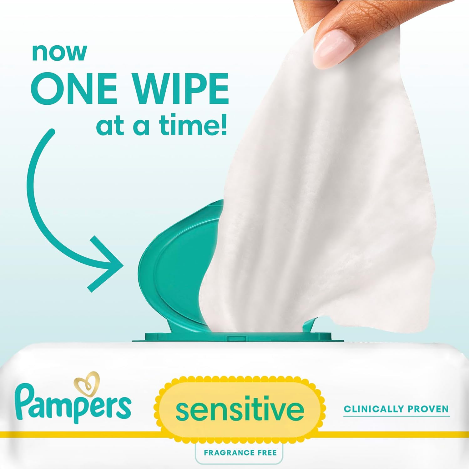 Pampers Sensitive Baby Wipes, Clinically Proven, Fragrance Free, Unscented, Water Based, Hypoallergenic, Multi-Use, Hand Wipes 1008 Wipes Total (18X Flip-Top Packs) [Packaging May Vary]