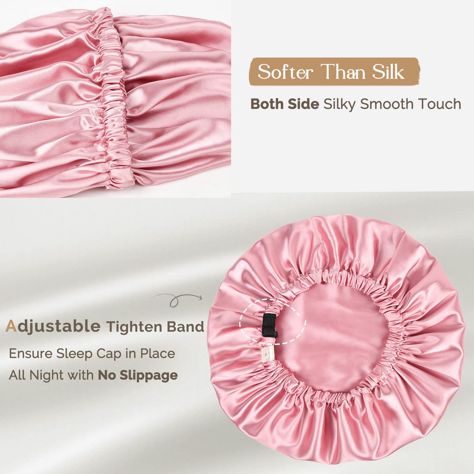 Yanibest Satin Sleep Bonnet – Adjustable Double Layer