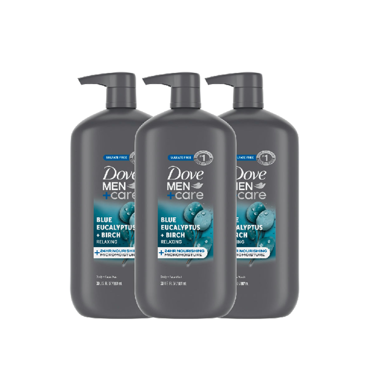 DOVE MEN Moisturizing Body Wash for Men, Eucalyptus + Cedar Oil, 26oz