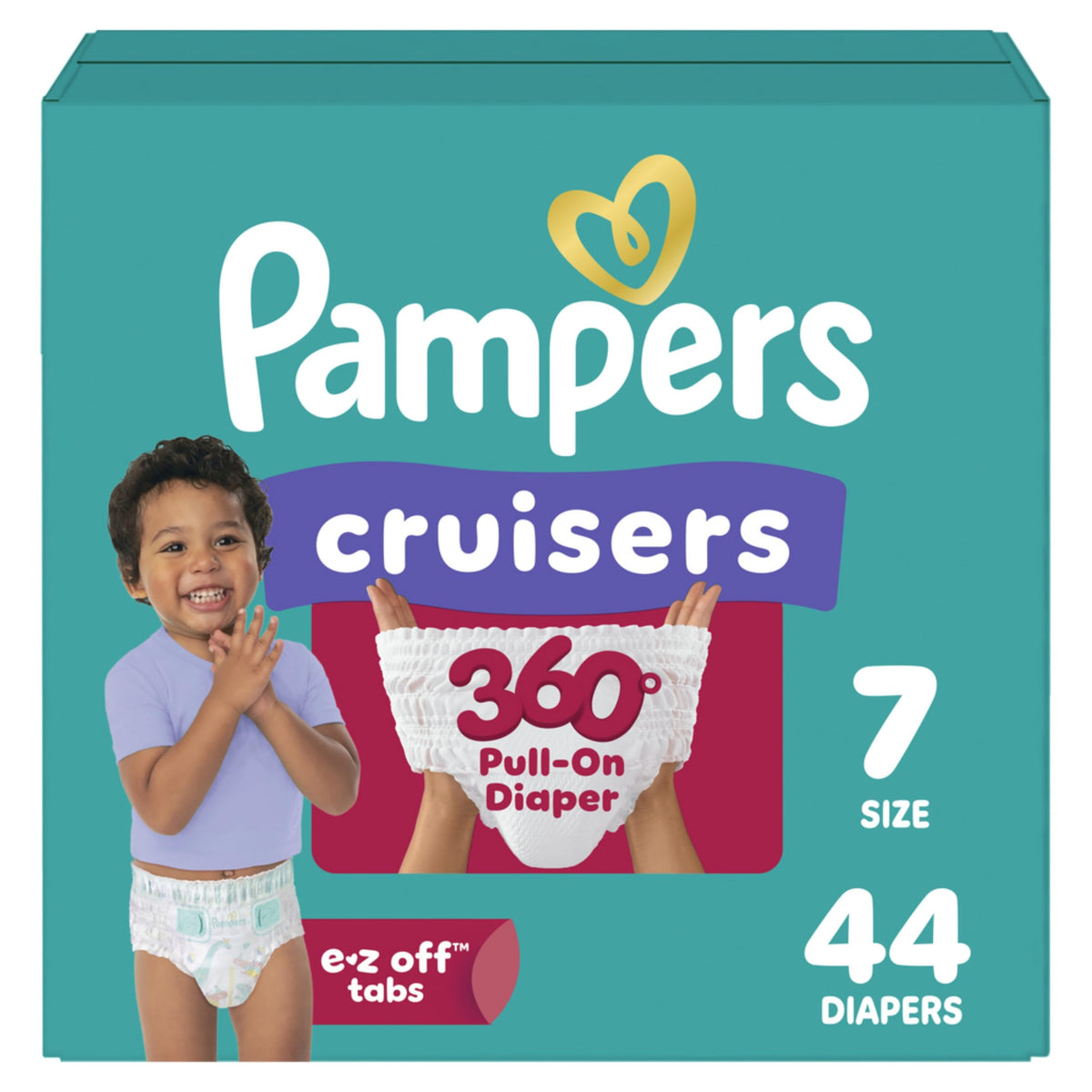 Pampers Diapers - Cruisers 360 - Size 5, 128 Count, up to 100% Leakproof Pull-On Diaper for Active Babies