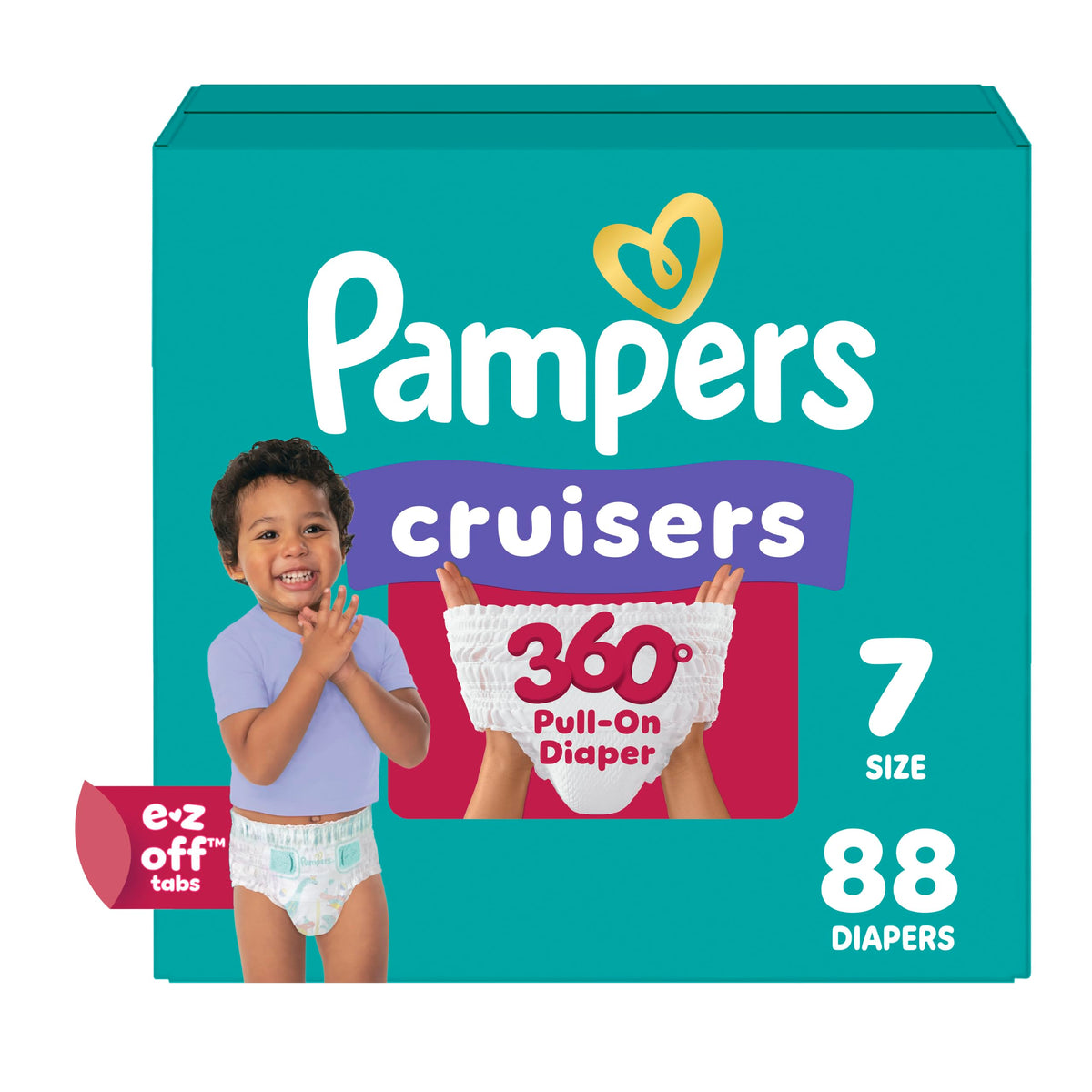 Pampers Diapers - Cruisers 360 - Size 5, 128 Count, up to 100% Leakproof Pull-On Diaper for Active Babies