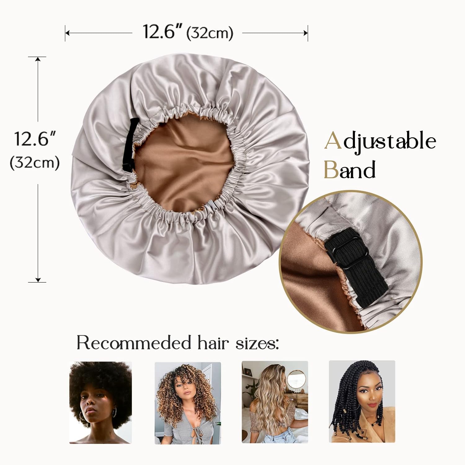 YANIBEST Adjustable Satin Bonnet