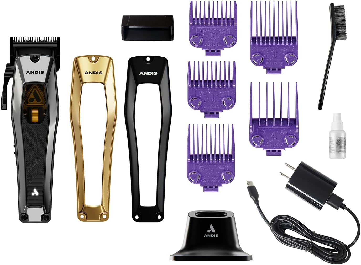 Andis Recon Professional Barber Vector Motor Hair Clipper, Phaze Blade | 9,000 SPM cordless motor, adjusts 0000-0A, 4-hr runtime, USB-C, professional cordless hair clipper