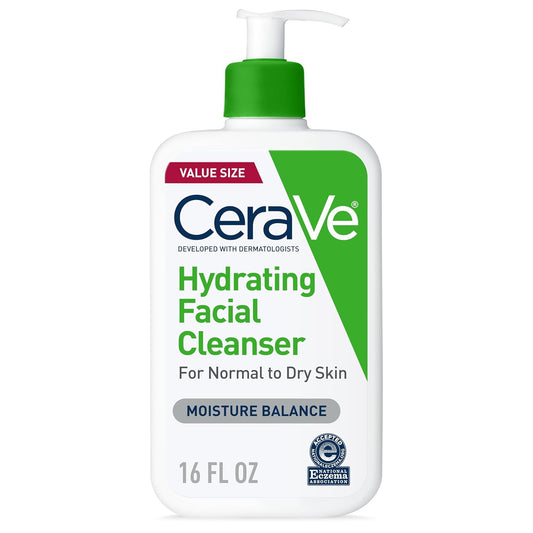 CeraVe Hydrating Cleanser with Hyaluronic Acid, Gentle Face Cleanser,16oz