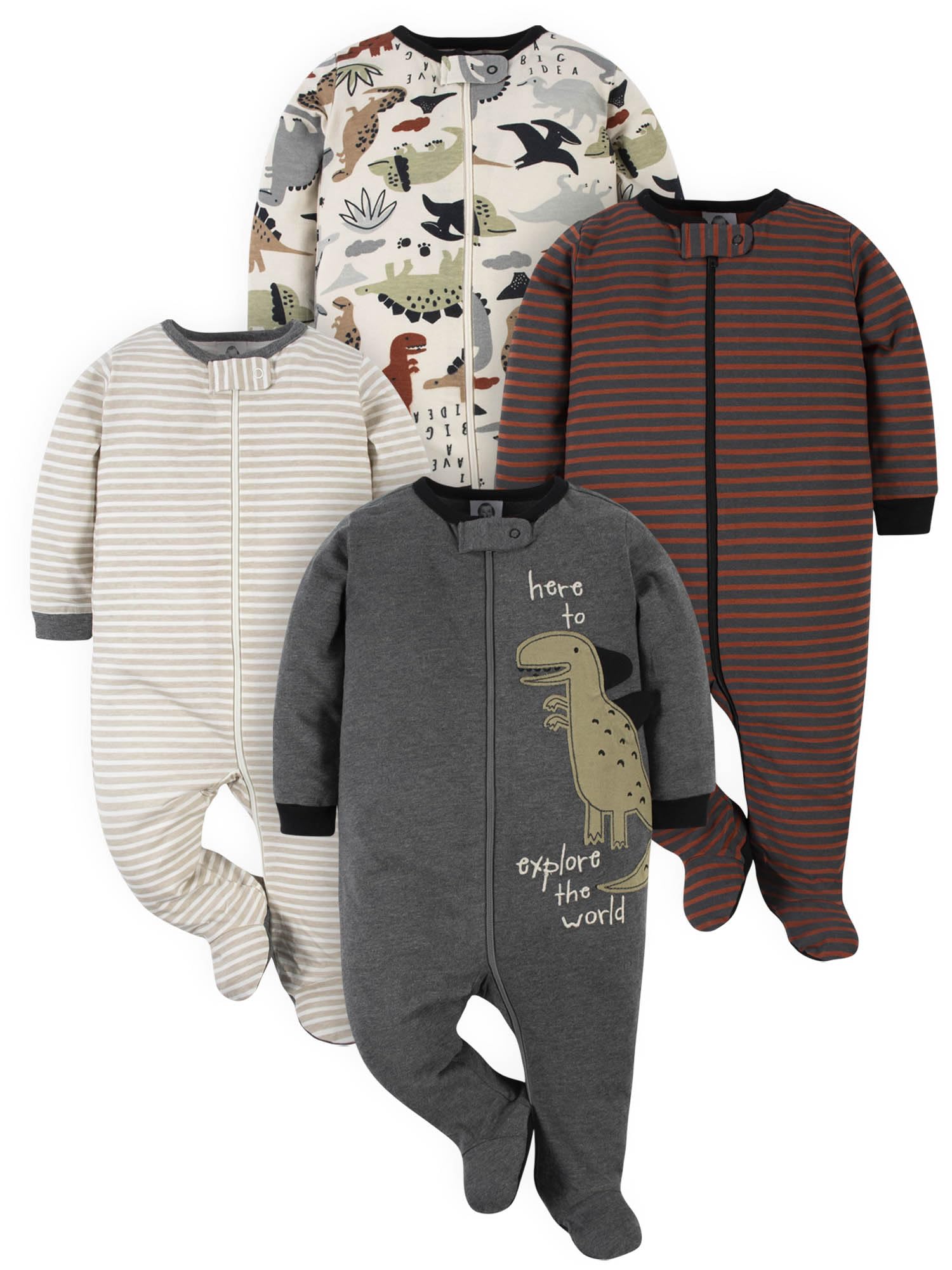 Gerber Baby Boys 4-Pack Sleep 'N Play Footie