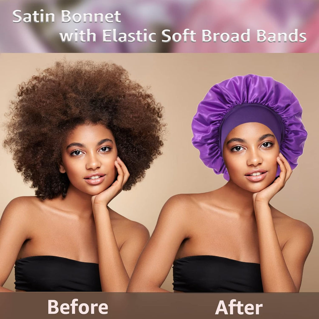 Satin Sleep Bonnets – 3-Pack