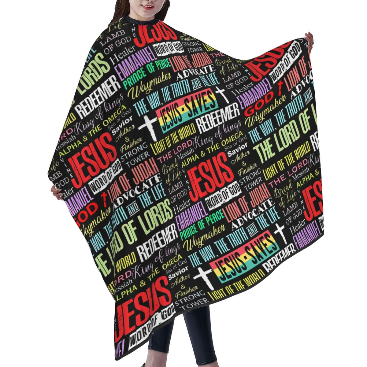 Christian Barber Cape, Jesus Hair Cutting Barber Cape Salon and Dyeing Styling Cloth for Women/Men