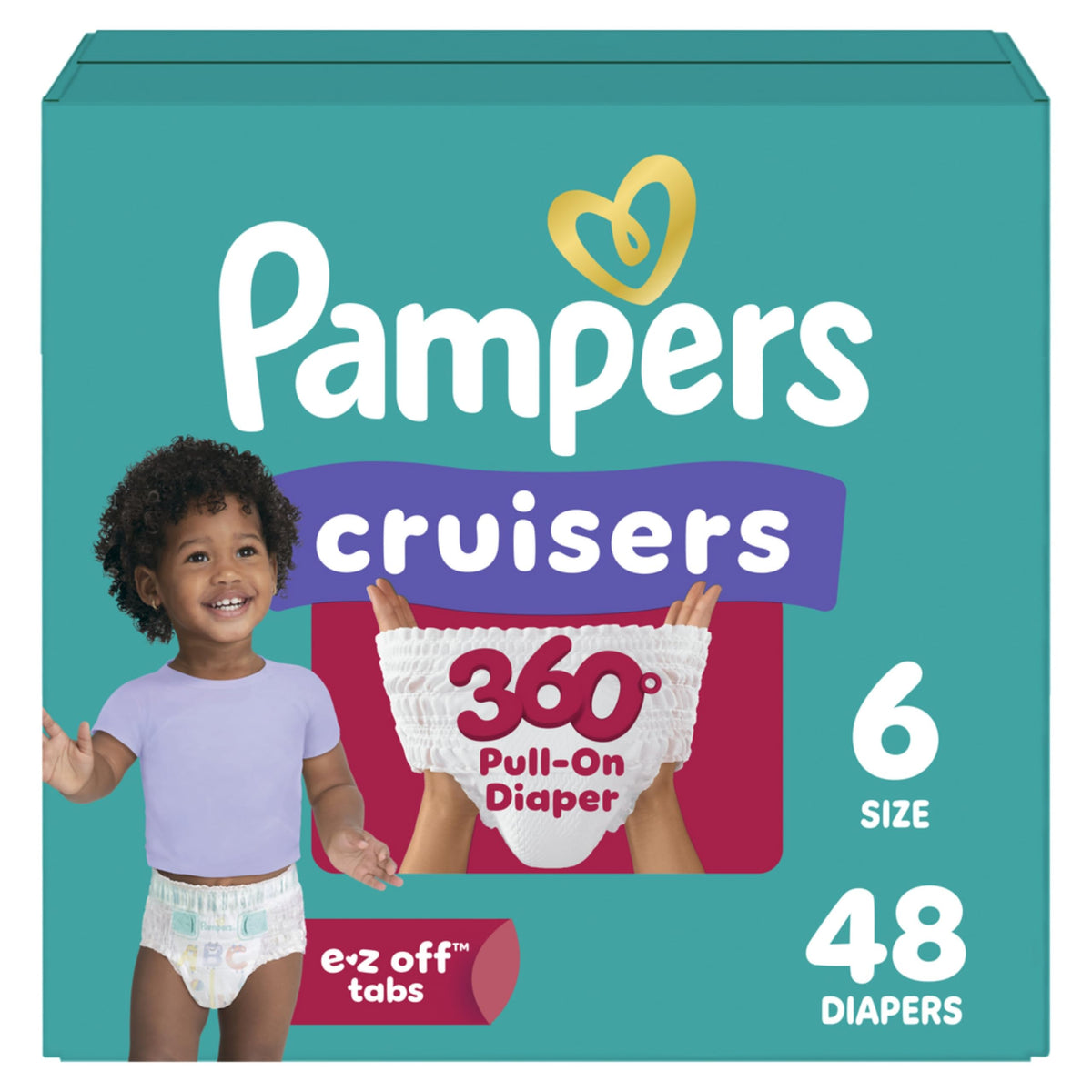 Pampers Diapers - Cruisers 360 - Size 5, 128 Count, up to 100% Leakproof Pull-On Diaper for Active Babies