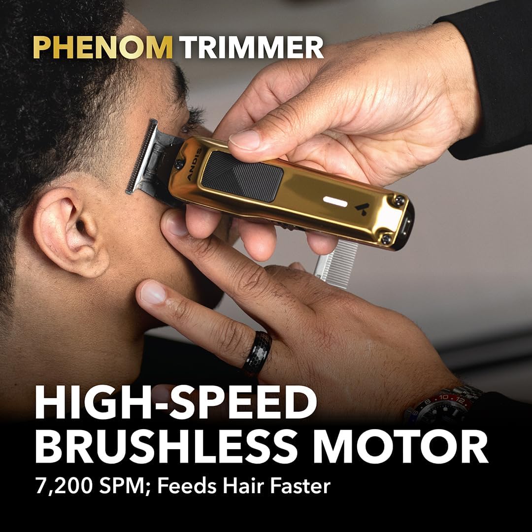Andis 562310 Phenom Professional Cord/Cordless Beard & Hair Trimmer, Gold