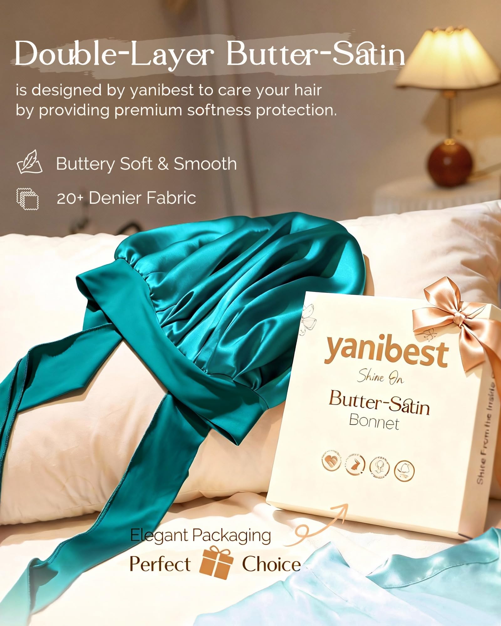 YANIBEST Adjustable Silk Bonnet – Double Layer