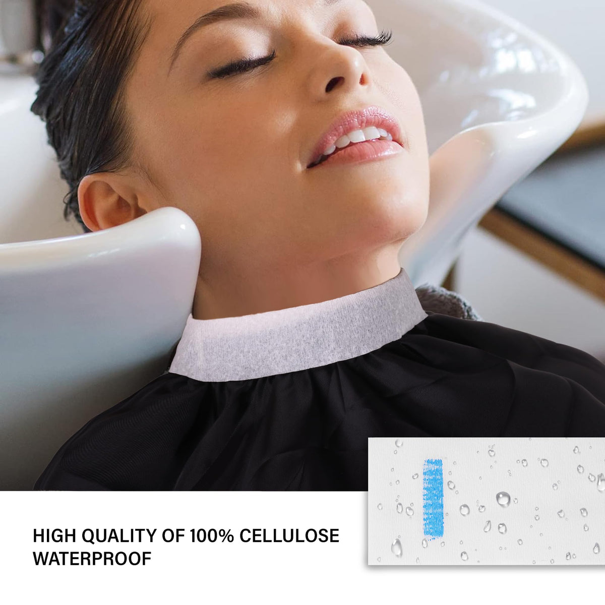 Disposable Paper Barber Neck Strips - 5 Rolls 500 Strips Black Professional Stretchy Paper Neck Band for Salon Haircut Styling
