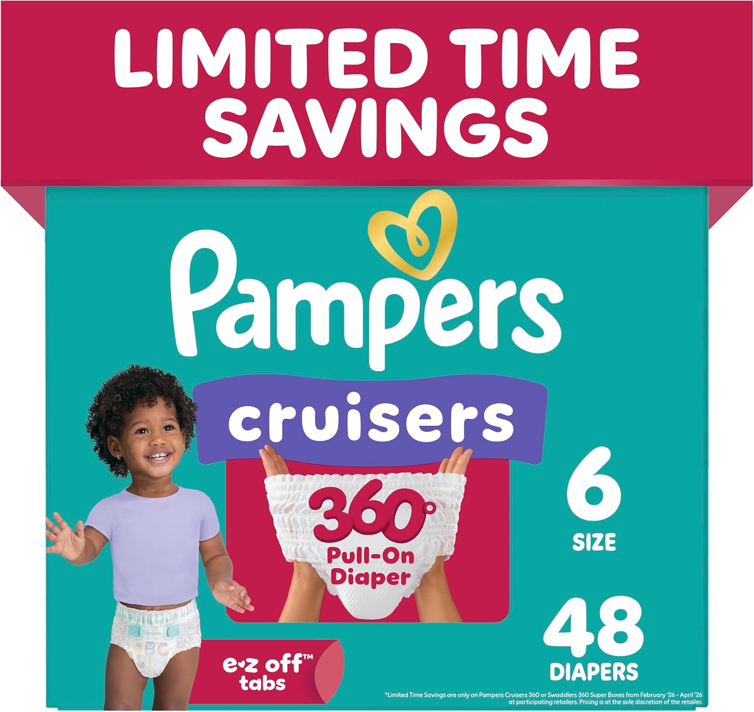 Pampers Diapers - Cruisers 360 - Size 7, 88 Count, Babyproof up to 100% Leakproof Pull-On Diaper