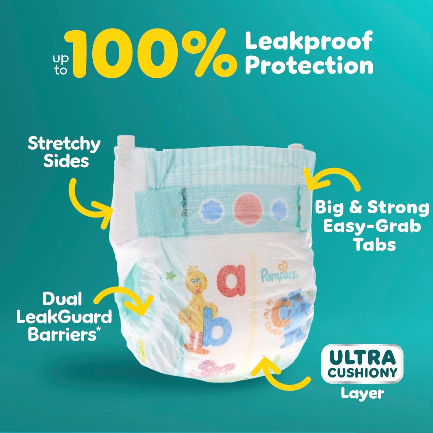 Pampers Diapers - Baby Dry - Size 3, 104 Count, Absorbent Disposable Infant Diaper (Packaging May Vary)