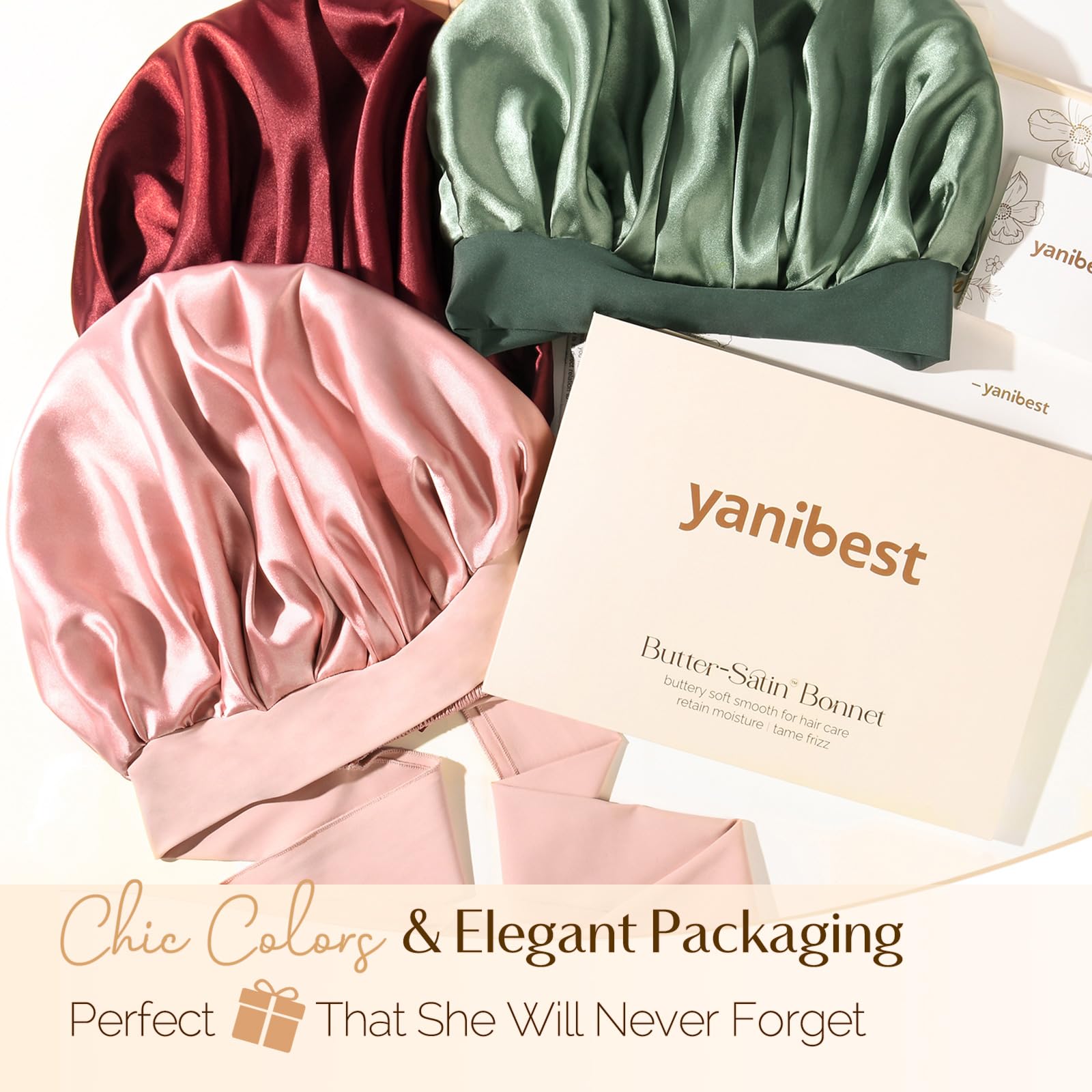 YANIBEST Adjustable Silk Bonnet – Double Layer