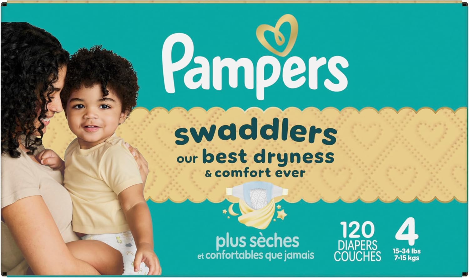 Pampers Swaddlers Newborn Diapers, Size Newborn (10 lbs), 84 Count, Fragrance Free, Hypoallergenic, Absorbent, Pediatrician Recommended, Skin Safe