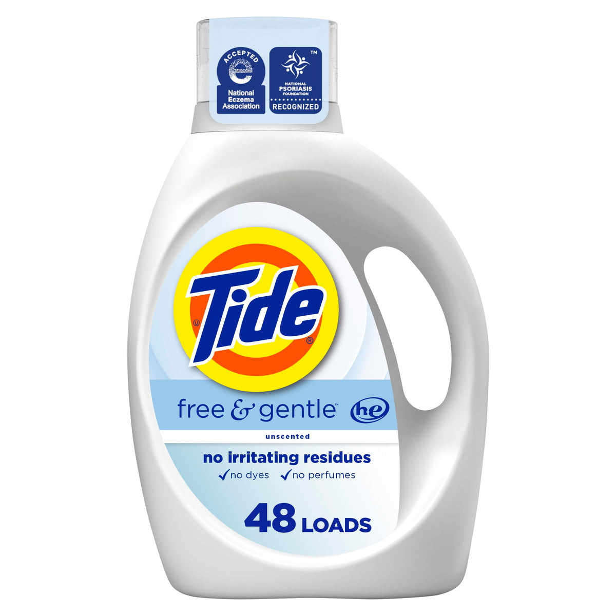 Tide Free & Gentle Liquid Laundry Detergent, 100 Loads, 132 fl oz, Tide Laundry Detergent, Clean Laundry Detergent