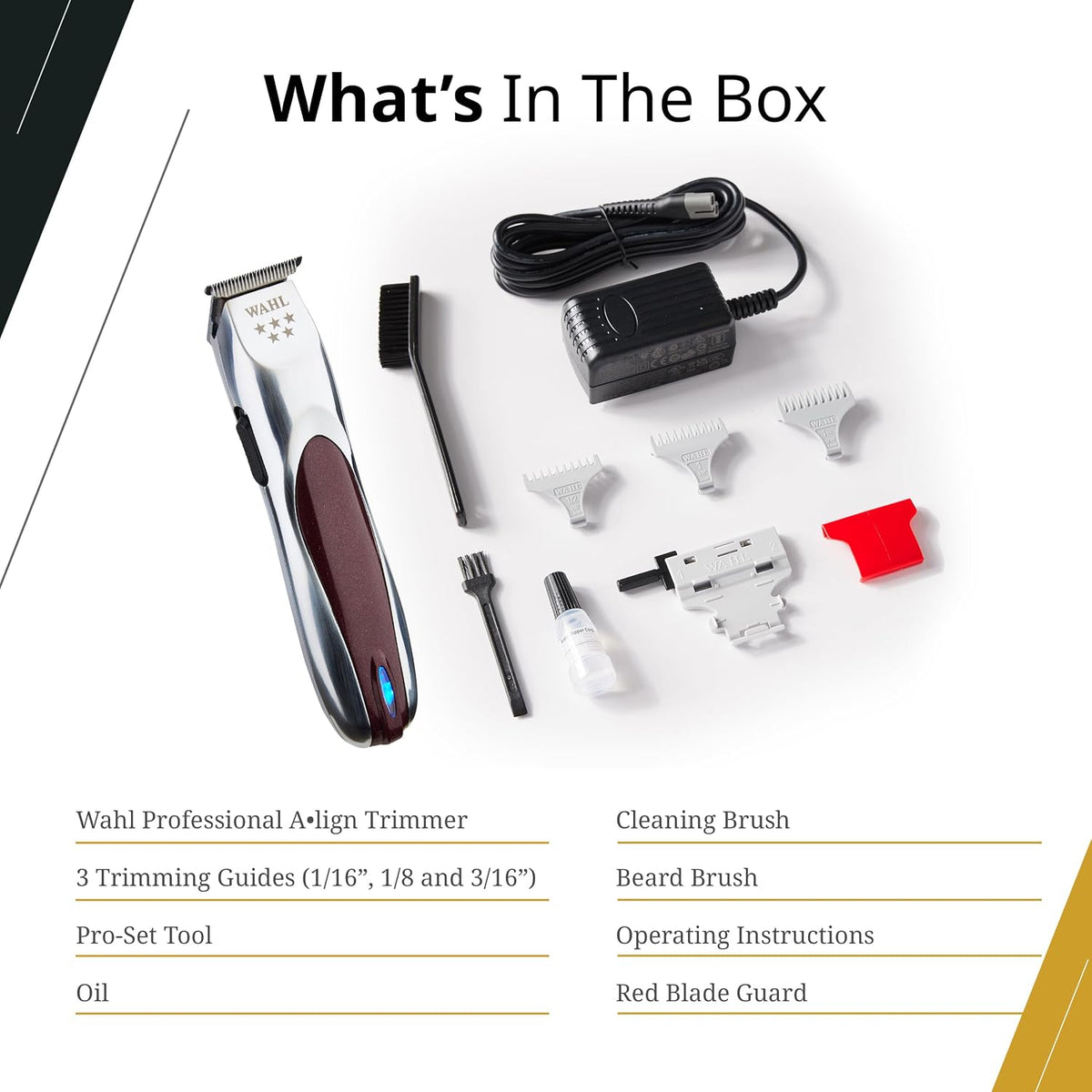 Wahl Professional 5 Star Align Cordless Trimmer, Narrow T-Blade,Model 8172