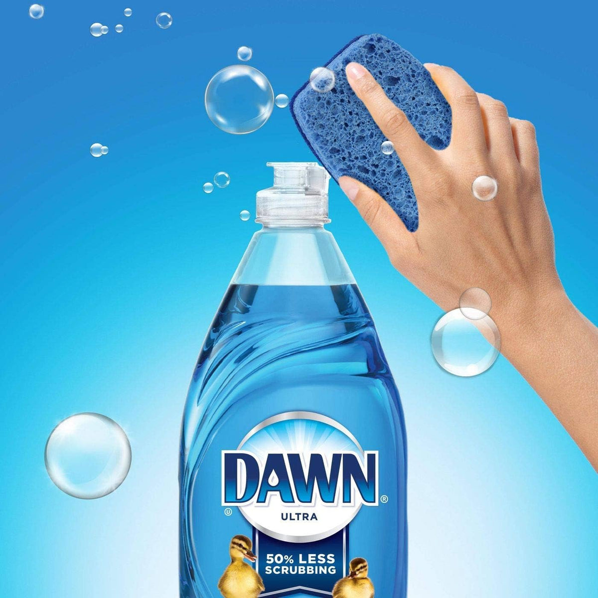Dawn Ultra Dish Soap Refill Jug, Large Size Original Blue Liquid Dishwashing Detergent, Powerful Dish Soap for Grease, 51.5 oz