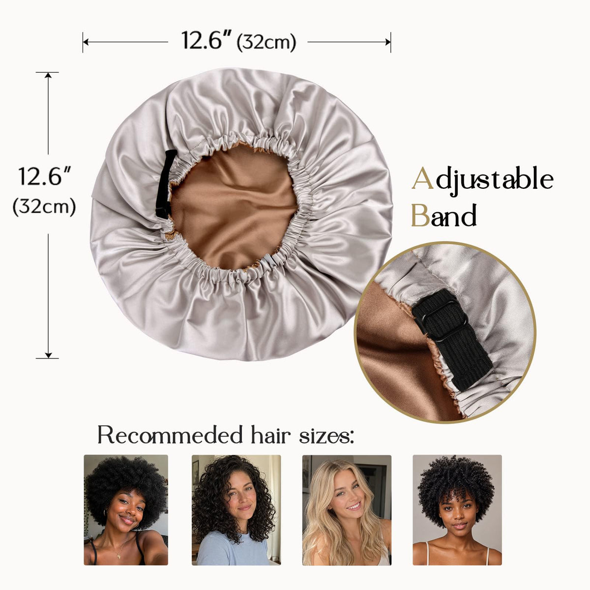 YANIBEST Adjustable Satin Bonnet Double Layer Hair Bonnet for Sleeping Bonnets for Women Hats Curly Natural Hair, Blush Pink