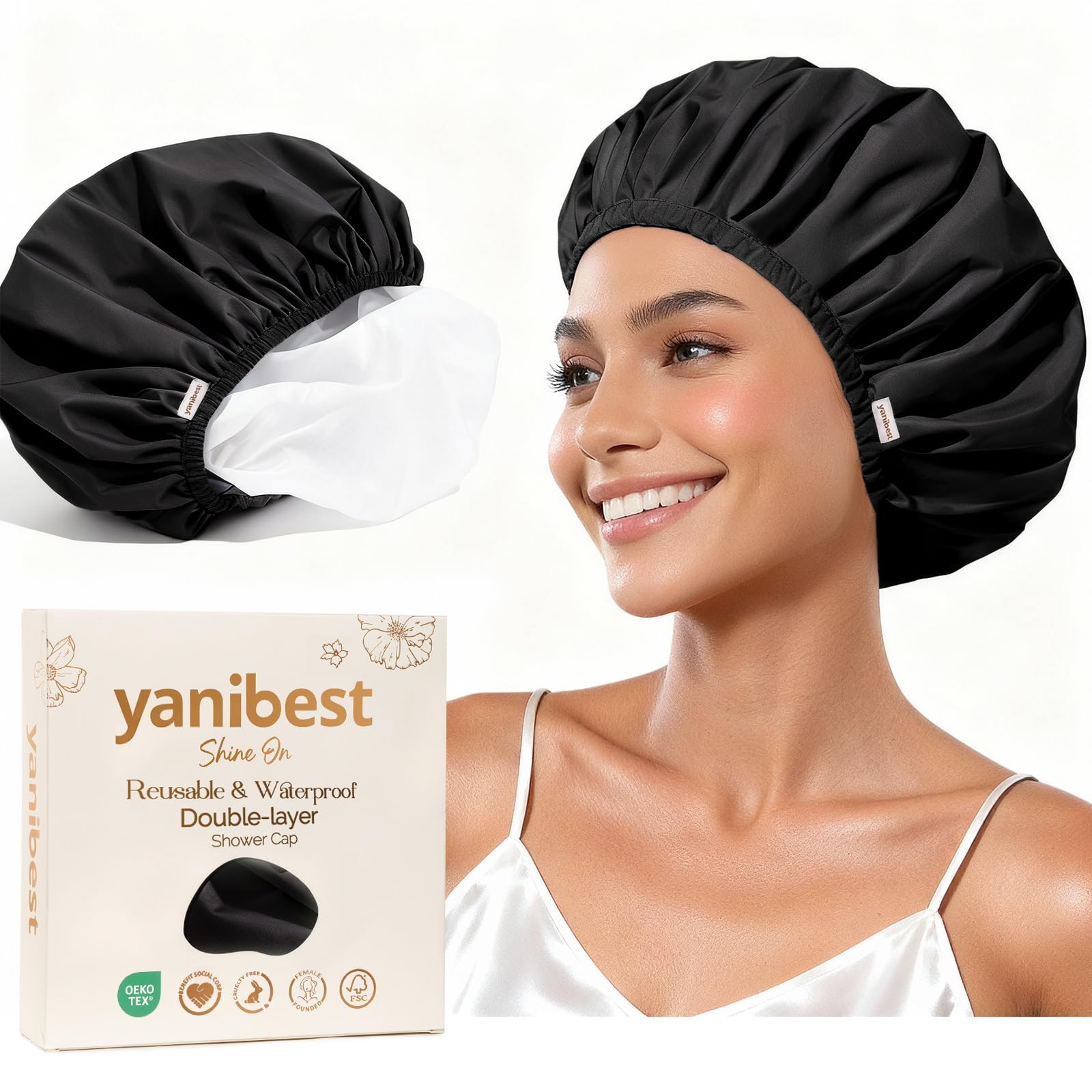 Yanibest Shower Cap – Waterproof Double Layer