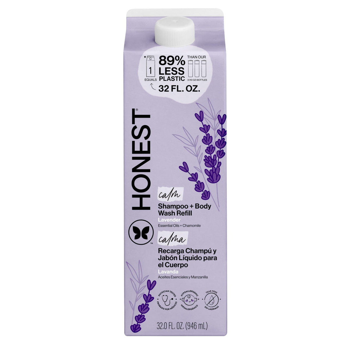 The Honest Company Shampoo & Body Wash, Tear-Free, Fragrance-Free, 10 fl oz