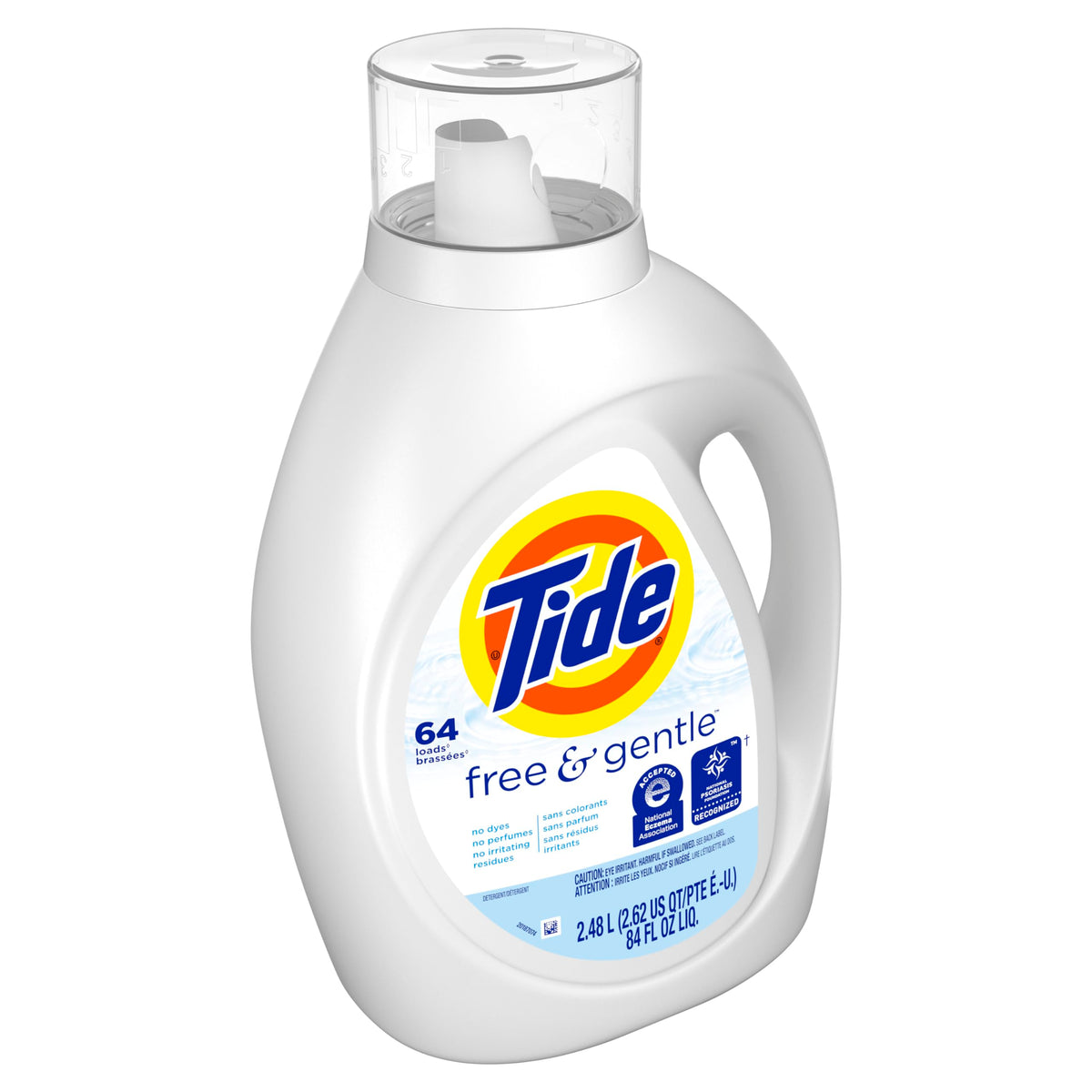Tide Free & Gentle Liquid Laundry Detergent, 100 Loads, 132 fl oz, Tide Laundry Detergent, Clean Laundry Detergent