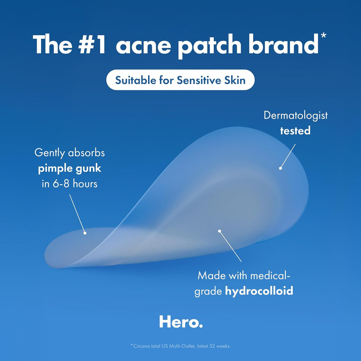 Mighty Patch Hero Cosmetics Original Nighttime Acne Pimple Patches, 36 Ct