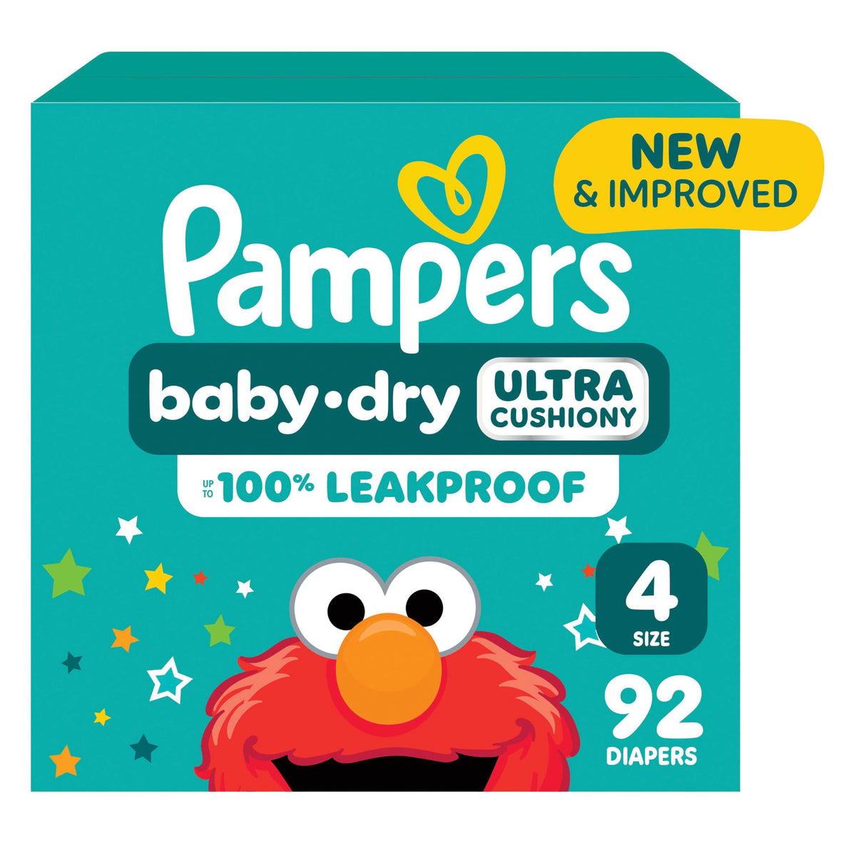 Pampers Baby Dry Ultra Cushiony Diapers, Size 5 (20-37 lbs), 132 Count, Up to 100% Leakproof