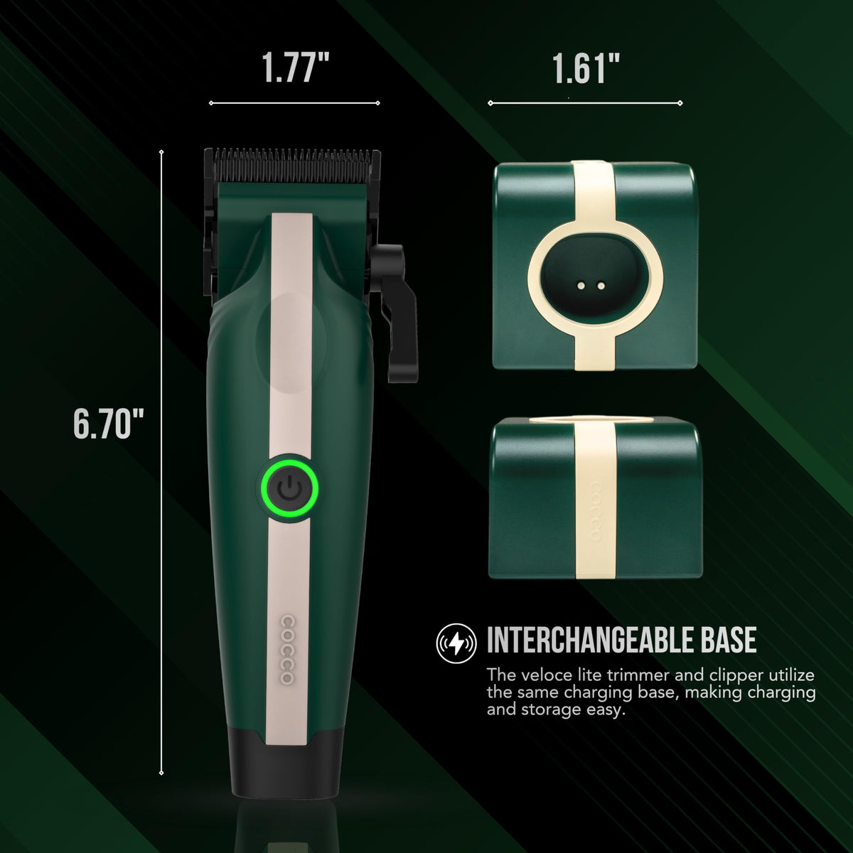 Cocco Veloce Lite Hair Clipper, Digital Gap™ Precision Fade F1 Blade