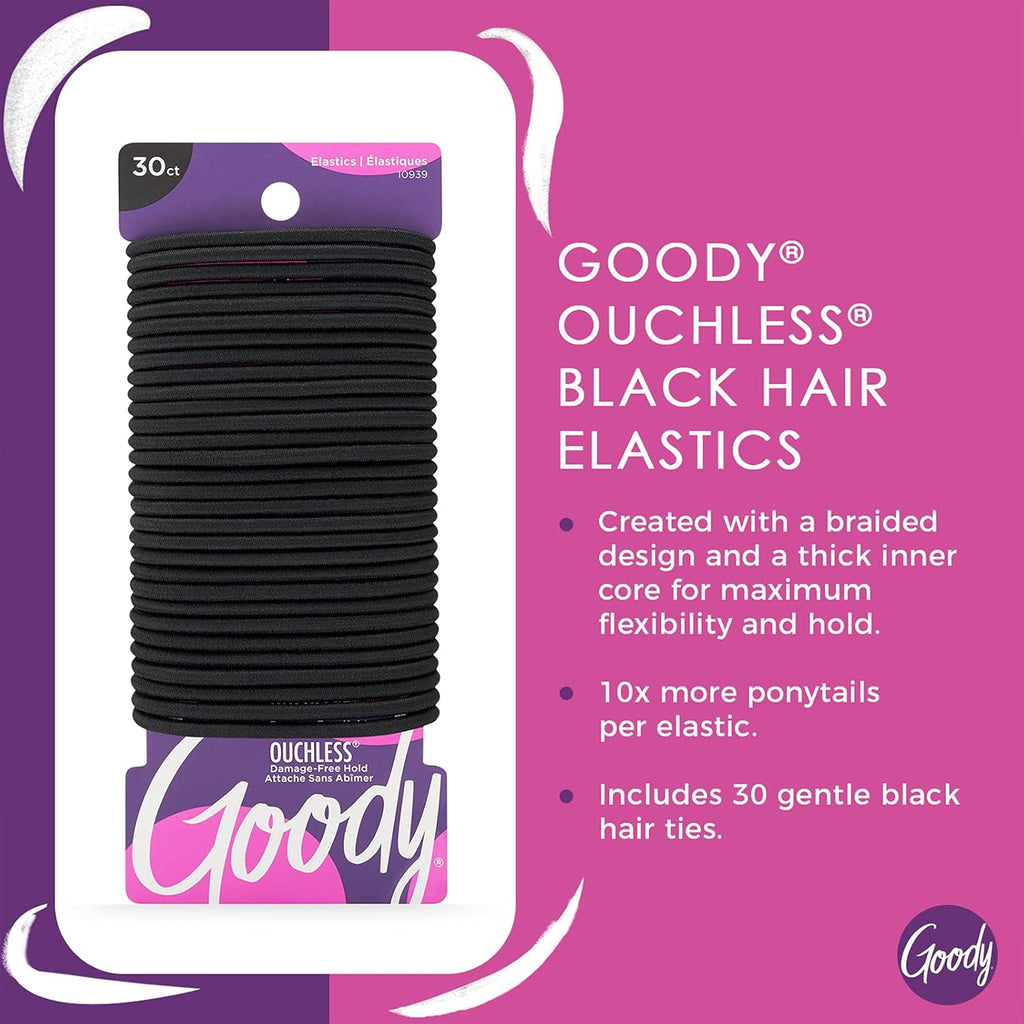 Goody Ouchless Hair Elastics - Brown, 30 Count