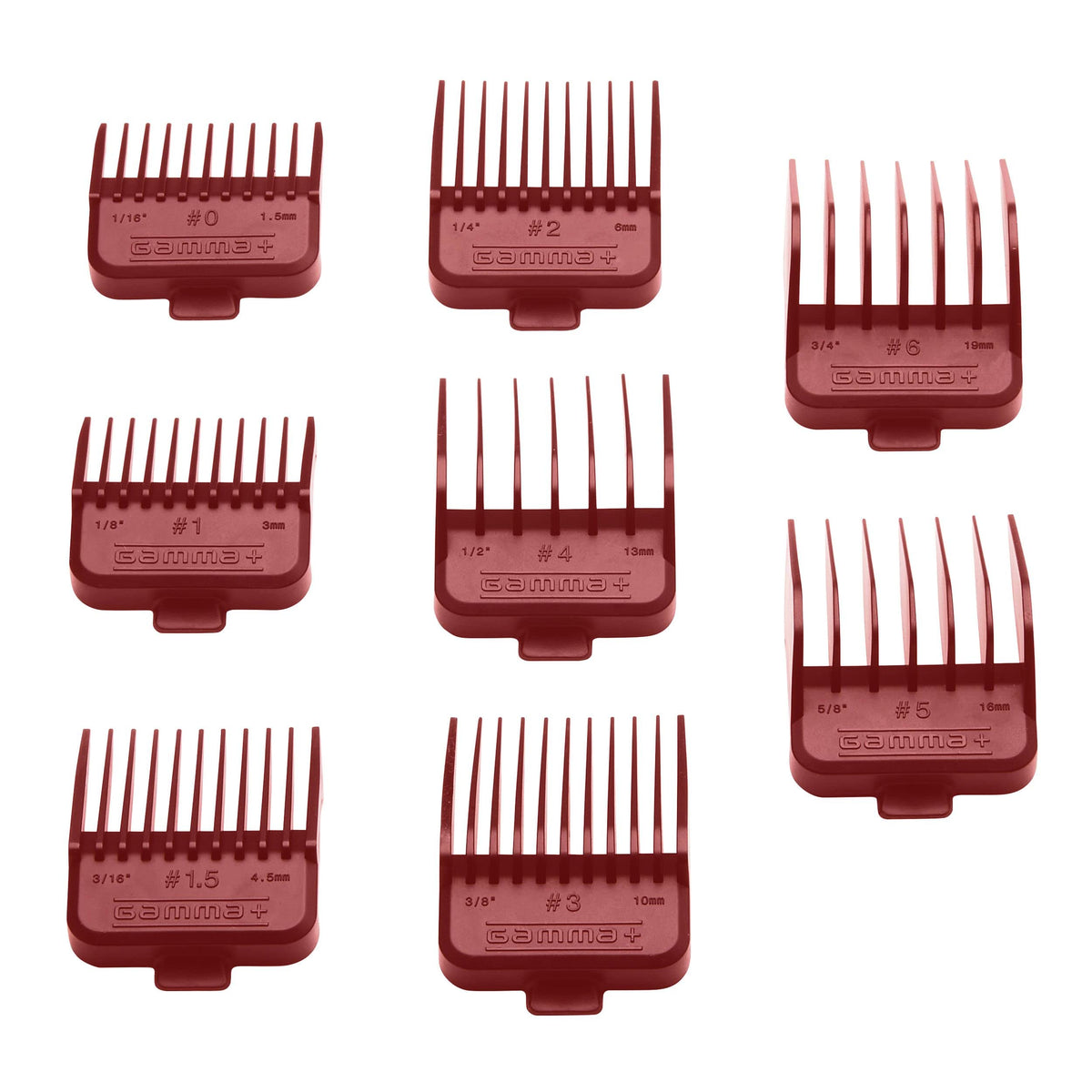 GAMMA+ Professional Dubs & Tight Magnetic Clipper Guards from 1/16 to 3/4