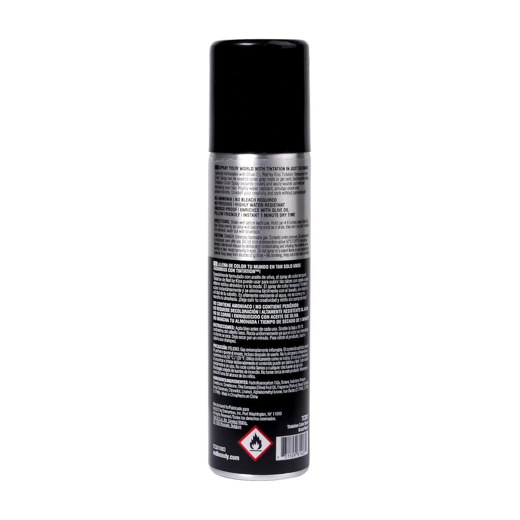 Red by Kiss Hair Color Spray – Black, 2.82oz