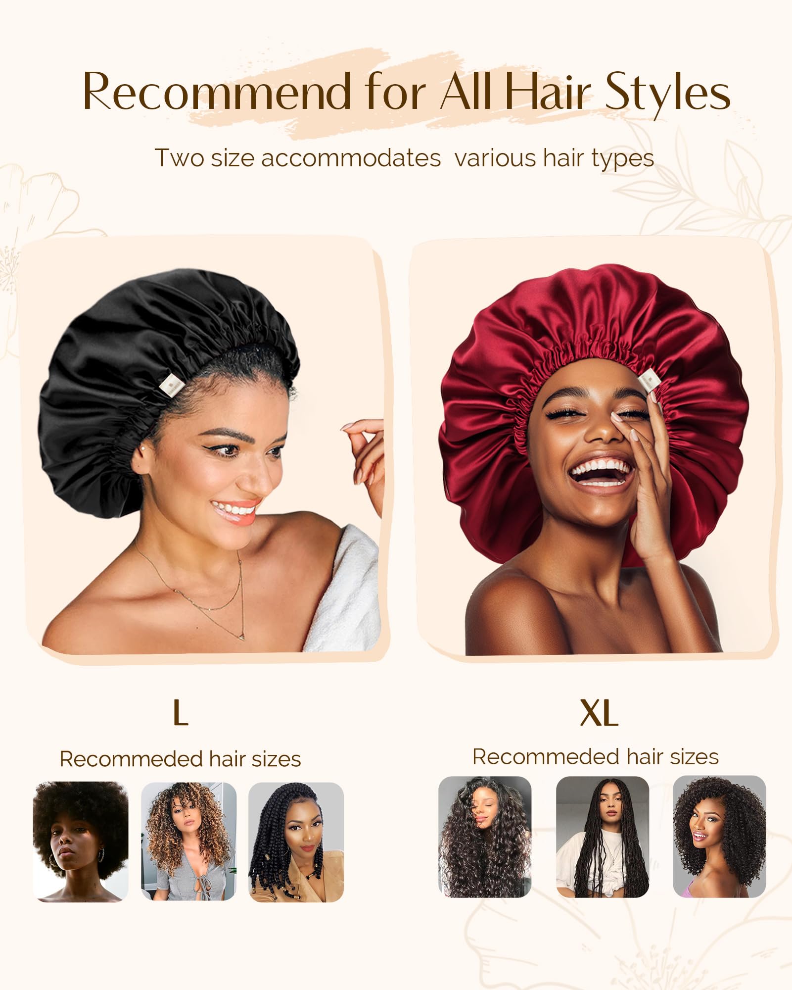 Yanibest Satin Sleep Bonnet – Adjustable Double Layer